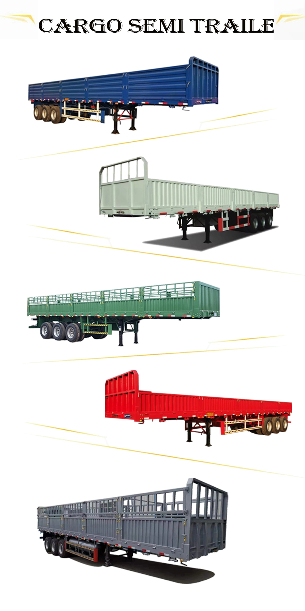 Dry Cargo Carrier Dropside 3 Axles Drop Flatbed Trailer Side Board Semi Trailer 40 FT Dropsides Flatbed Trailer Drop Sided Trailer