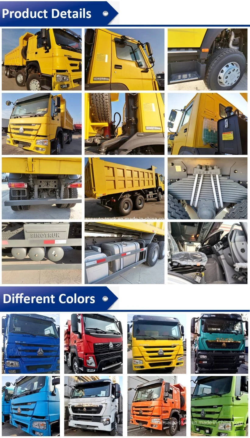 Sinotruk HOWO New LHD/Rhd 8X4 371HP 50t 12 Wheels Dumper/Tipper/Dump Truck Price for Mining/Construction