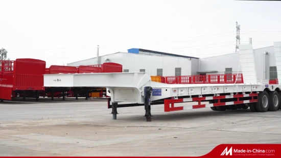 3-Achsen-80-Tonnen-Hochleistungs-Schwanenhals-Hydraulikrampe-Tieflader/Tieflader/Lowboy-Tieflader-LKW-Sattelauflieger für den Baggertransport