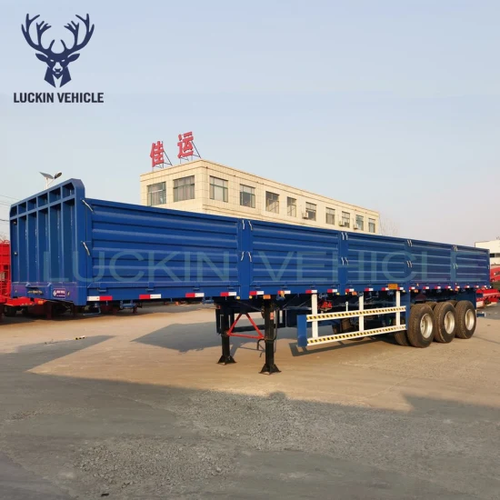 40FT Drop Side Wall Sidewall Board Bulk Zaunpfahl Van Curtain Box Drop Dump Kipper Transport Pritschencontainer Schwerlast-LKW-Sattelauflieger zum Verkauf